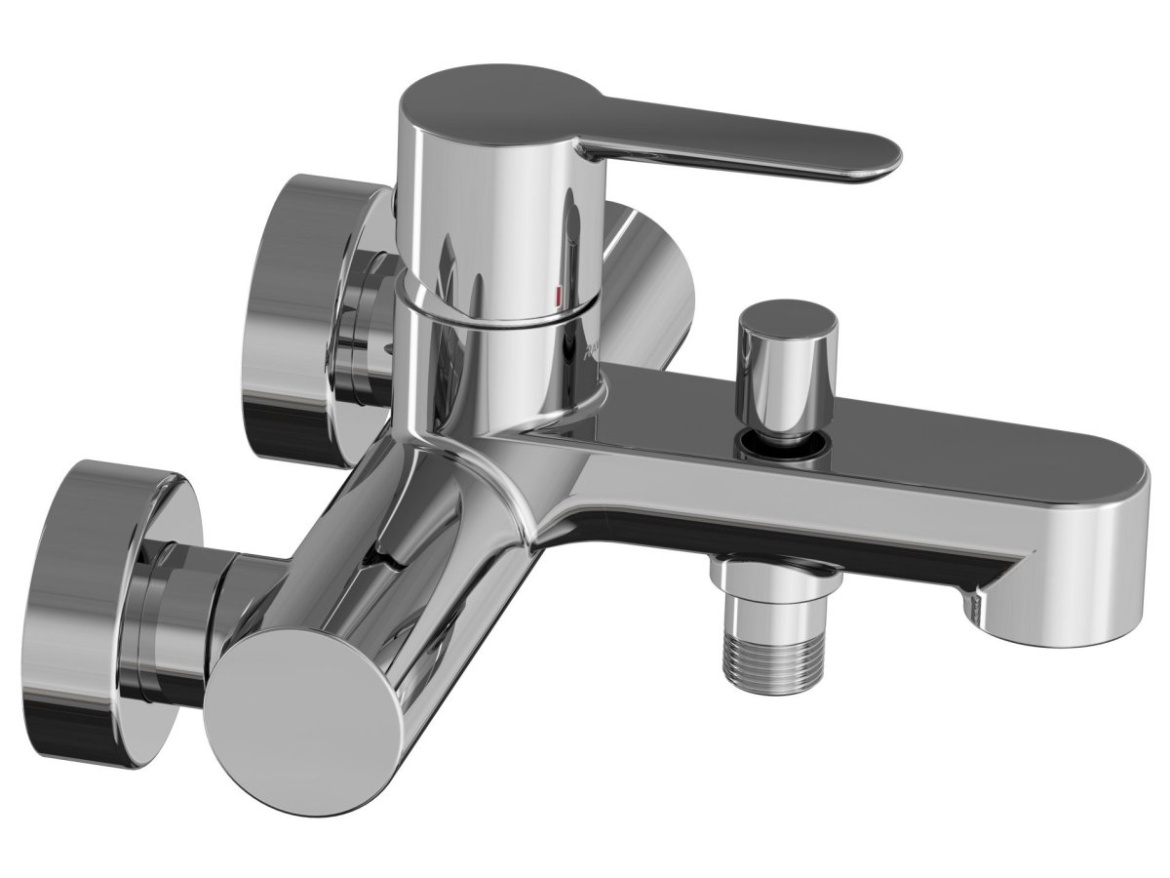 Ravak PU 022.01CR Vanová nástěnná baterie s přepínačem, bez sprchového setu, chrom