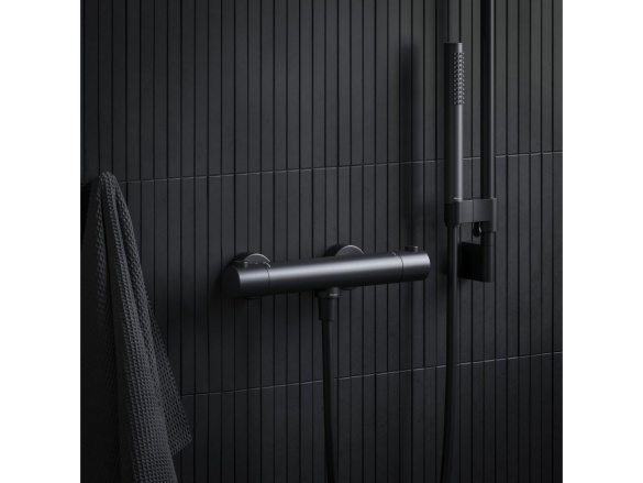 Ravak PU 033.20BLM Termostatická sprchová nástenná batéria bez sprchového setu, čierna matná