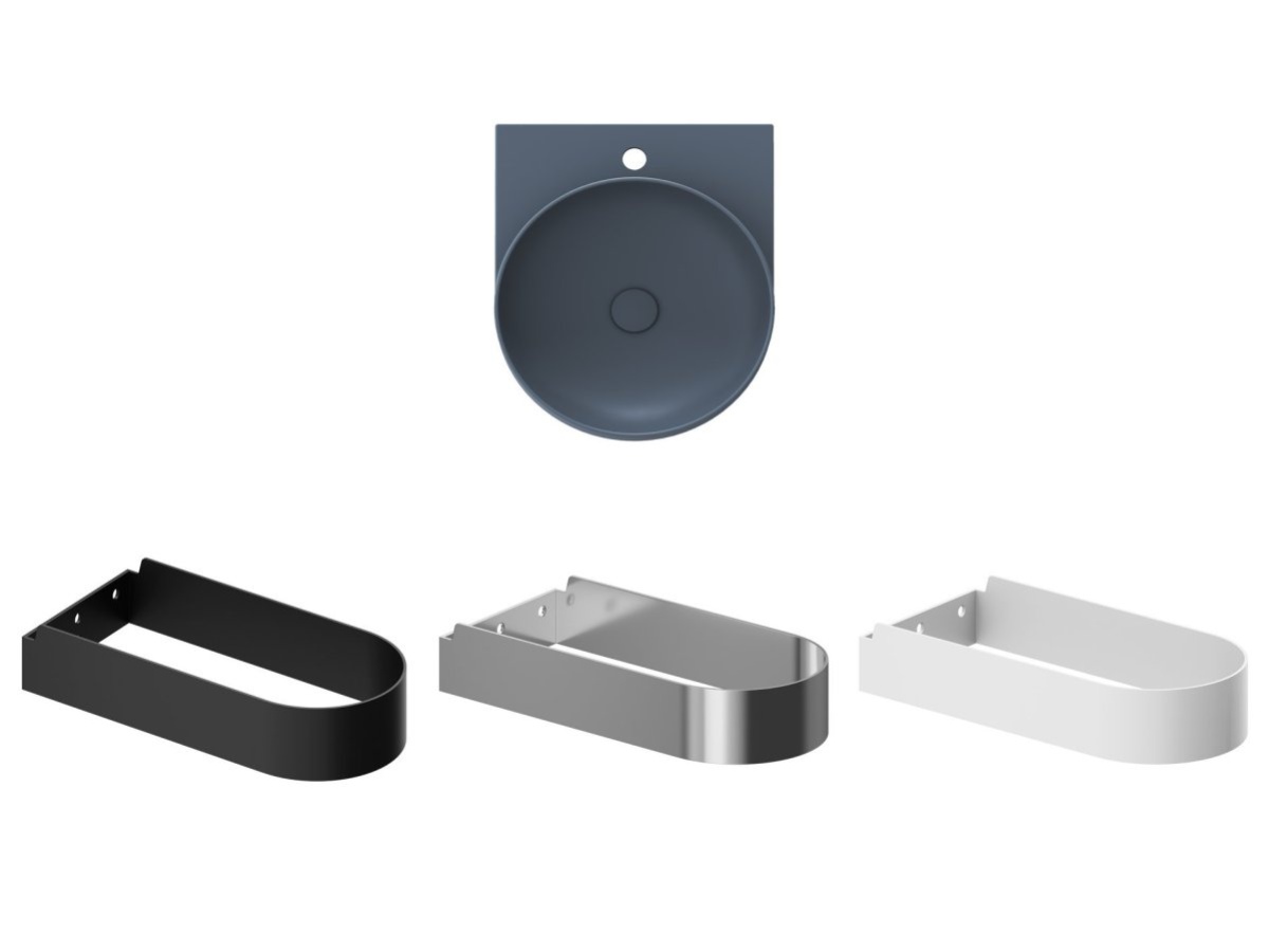 Ravak Umývadlo Yard 40, s otvorom pre batériu, bez prepadu, Smoke Grey