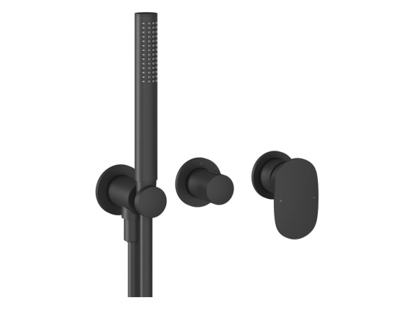 Ravak SG 065.20BLM.O2.+S Podomítková baterie 2-cestná s tělesem, se sprchovým setem, černá matná