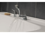 Ravak RS 025.00CR Vanová stojánková 3-otvorová baterie se sprchovým setem, vodopád, chrom