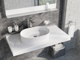 Ravak Umývadlo Ceramic Slim O 55, bez otvoru pre batériu, bez prepadu, antracit