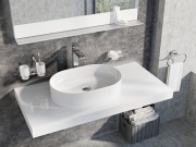 Ravak Umývadlo Ceramic Slim O 55, bez otvoru pre batériu, bez prepadu, antracit