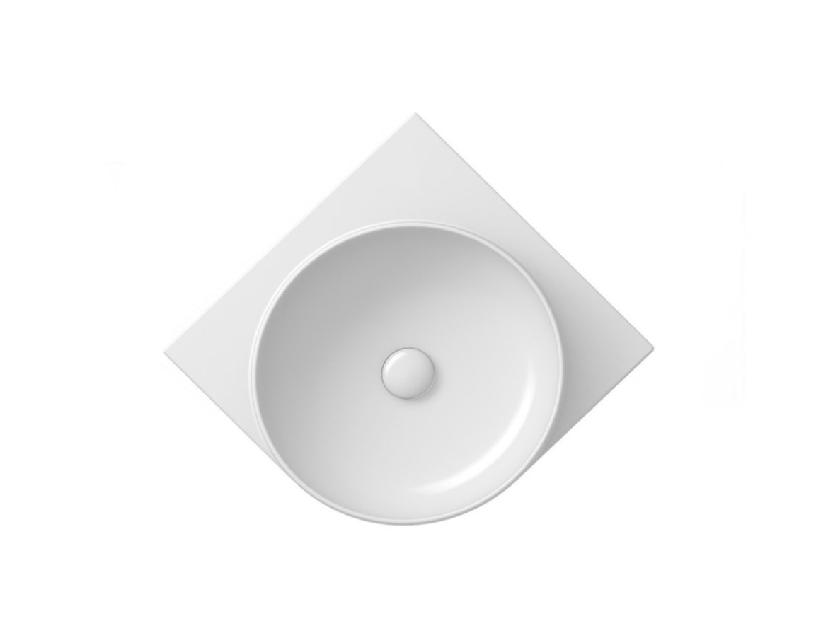 Ravak Umývadlo Yard 45 C, bez otvoru pre batériu, bez prepadu, biela matná