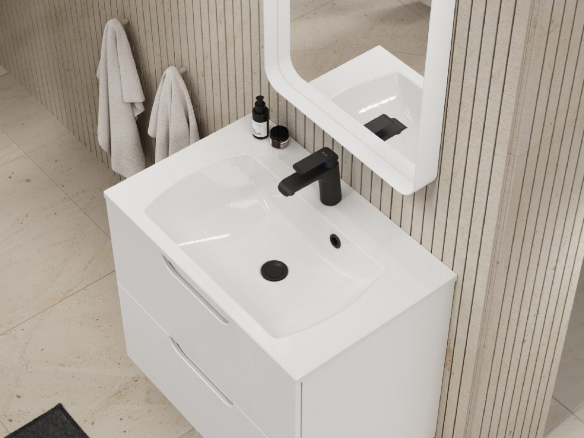 Ravak Umyvadlo Classic Slim 80, s otvorem pro baterii, s přepadem