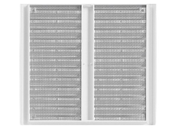 Haco Větrací mřížka 150 × 150 mm, se síťovinou a krytem, bílá,  0313