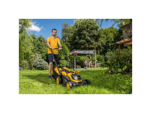 Akkus fűnyíró 2x20 V + 2x 4 Ah akkumulátor + 2x 2,4 A töltő Riwall PRO RALM 3820 SET