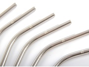 G21 Kovová brčka  BeEco Party 6 ks stříbrná, zahnutá + kartáček na čištění