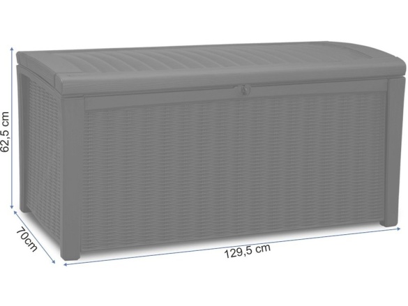 Keter Zahradní úložný box Keter Borneo 416 L - 129,5 x 70 x 62,5 cm - hnědý