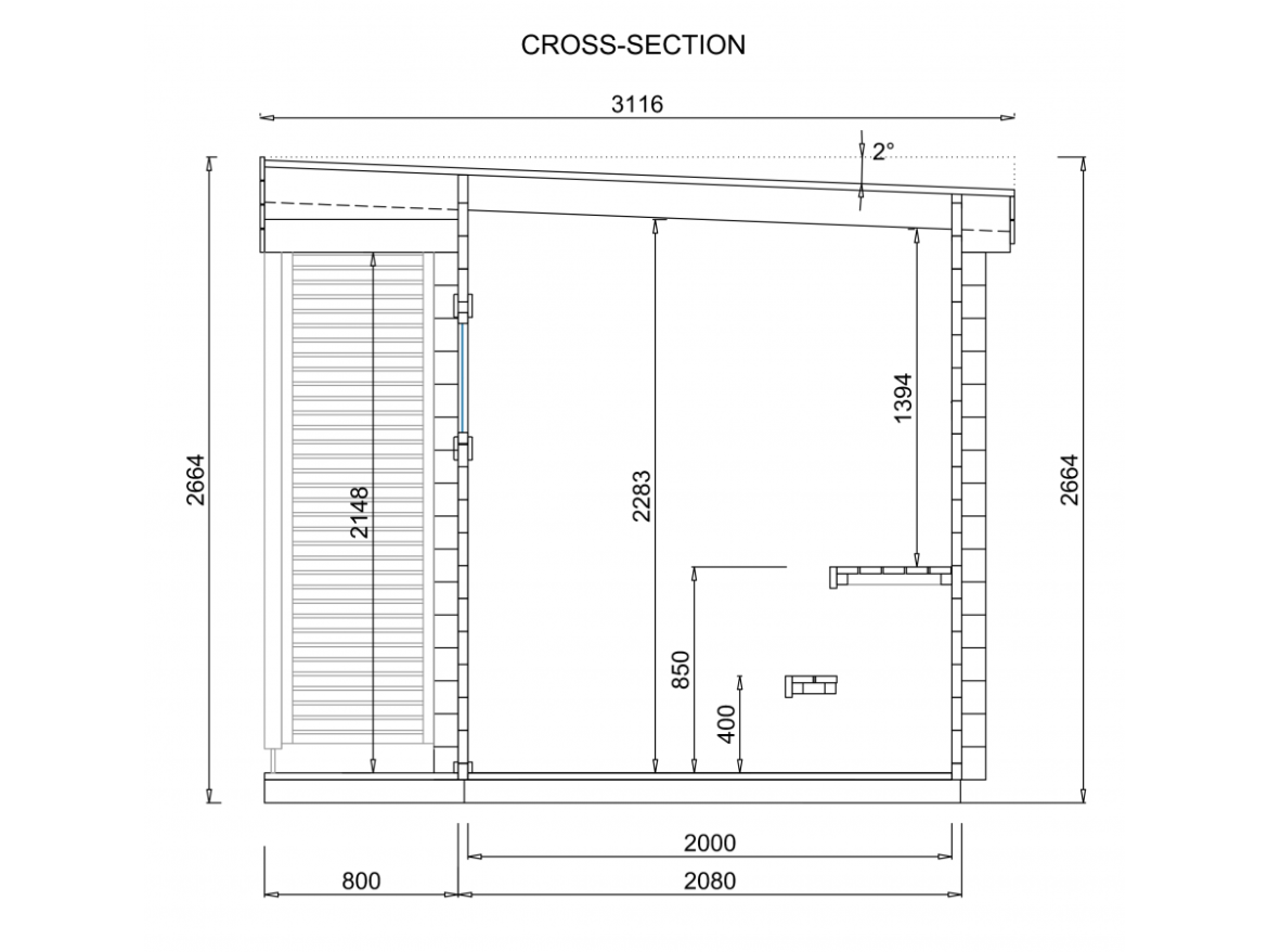 Sauna Tuindeco Inari 70