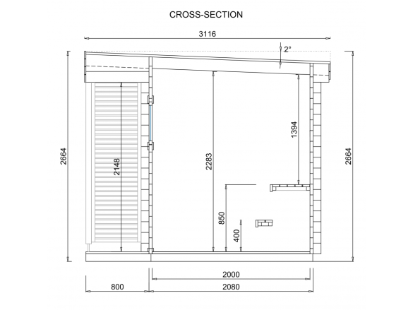 Sauna Tuindeco Inari 70
