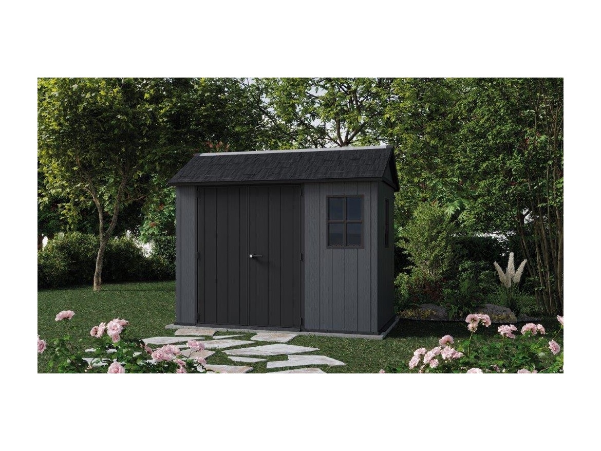 Keter Zahradní domek  Newton Plus wide 9x7,5 šedý, s podlahou