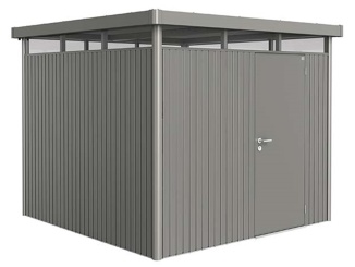 Zahradní domky Biohort –  Highline H1, šedý kremeň metalíza s jednokrídlovými dverami
