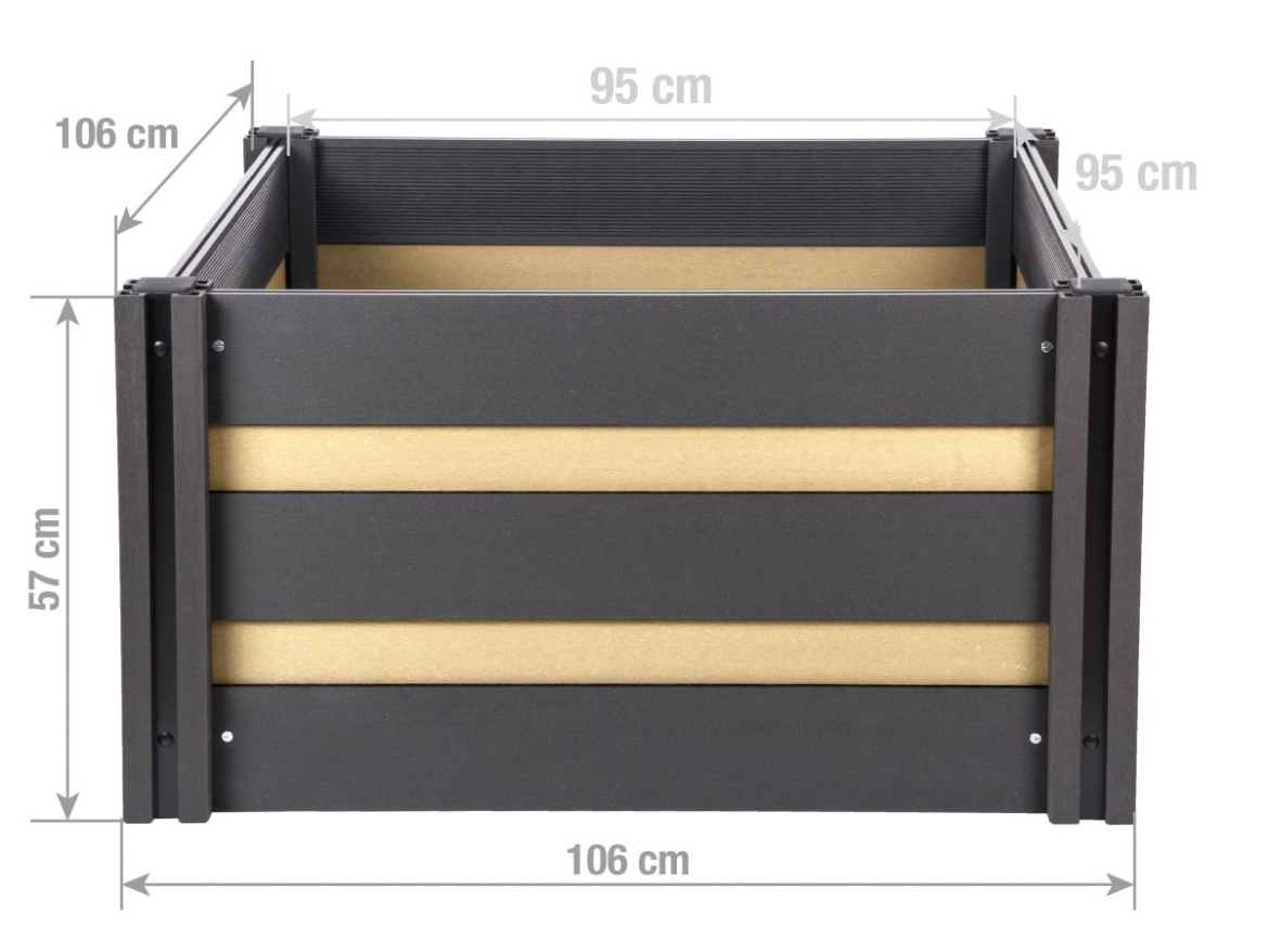 G21 Vyvýšený záhon  Crop Duo 106 x 106 x 57, WPC, Cumaru