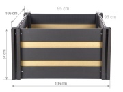 G21 Vyvýšený záhon  Crop Duo 106 x 106 x 57, WPC, Cumaru