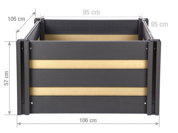 G21 Vyvýšený záhon  Crop Duo 106 x 106 x 57, WPC, Cumaru