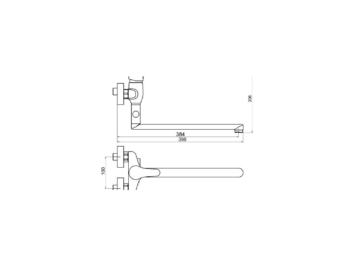 Novaservis Umyvadlová paneláková baterie Titania Iris, 100 mm, chrom, nástěnná, bez příslušenství,  94473/1,0