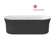 Ravak Vana Ypsilon 180x80, volně stojící, Smoke Grey/bílá, krytka odtoku bílá