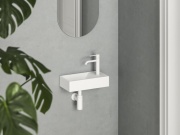 Ravak Umývadlo Veda Wall 40 L, s otvorom pre batériu, bez prepadu, biela matná