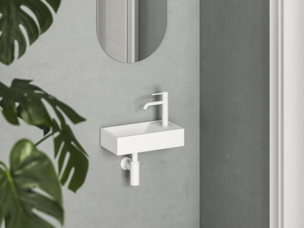 Ravak Umývadlo Veda Wall 40 P, s otvorom pre batériu, bez prepadu, biela matná