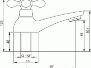 Novaservis Umyvadlová baterie Titania Retro II, chrom, stojánková, bez výpusti,  99105,0