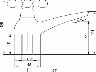 Vodovodné batérie –  Novaservis Umyvadlová baterie Titania Retro II, chrom, stojánková, bez výpusti,  99105,0