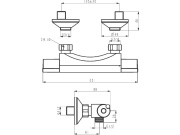Novaservis Sprchová baterie Aqualight 120 mm, chrom, nástěnná, termostatická, bez příslušenství,  2564/1,0