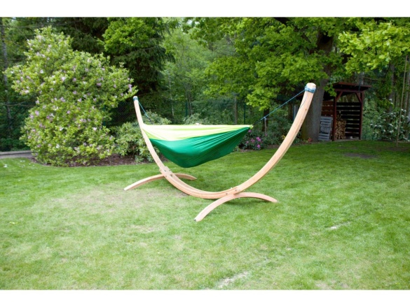 Hamaka Houpací síť pro dva Camping + Slap strap (zelený SET)