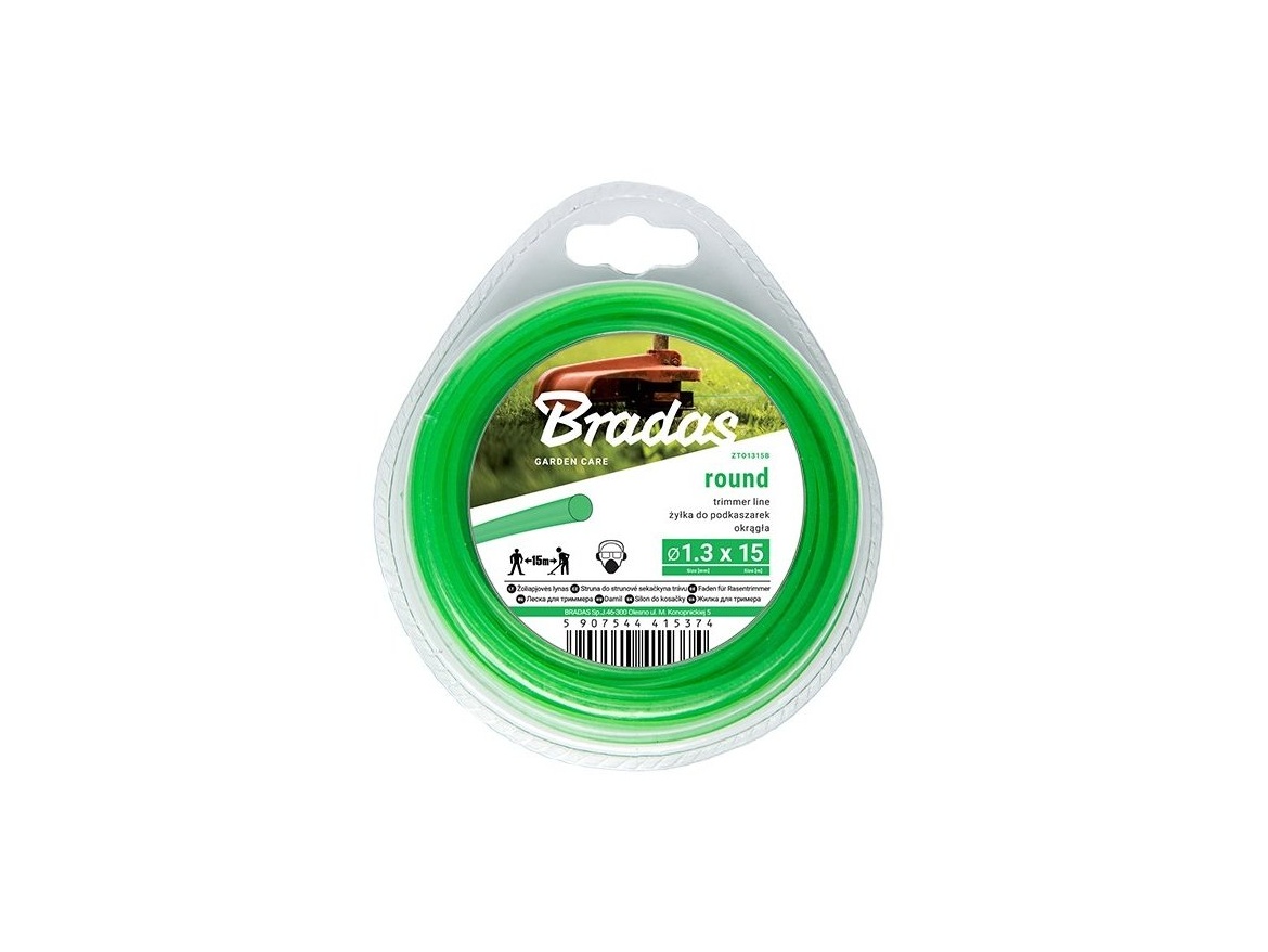Bradas Žací struna  Trimmer 2,4 mm x 15 m kulatá