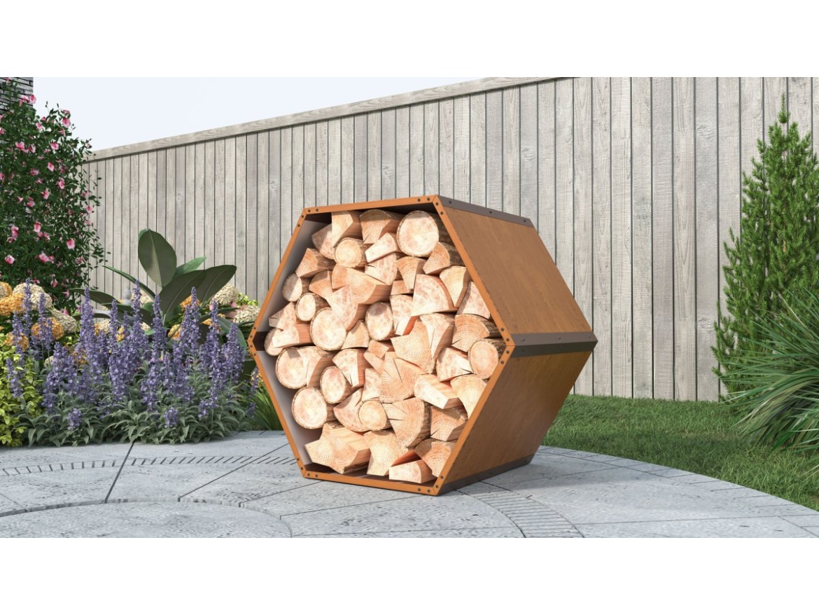 G21 Přístřešek na dřevo  HEX 53 - 92 x 60 cm, hnědý