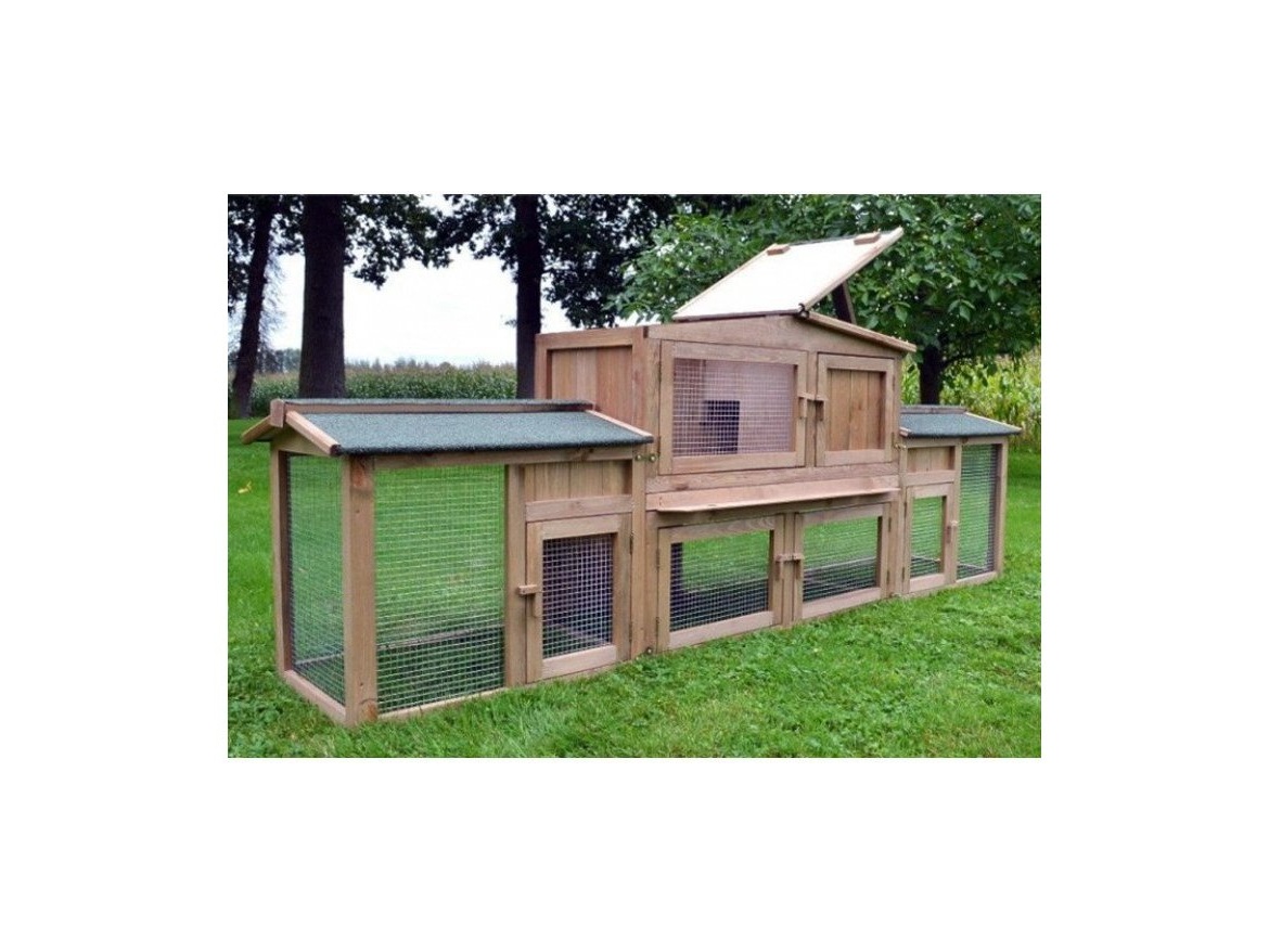 Scobax Dřevěná králíkárna SUŠICE, 2480x520x900 mm