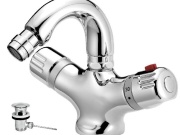 Novaservis Bidetová baterie Aquamat, chrom, stojánková, termostatická, s výpustí,  2611,0