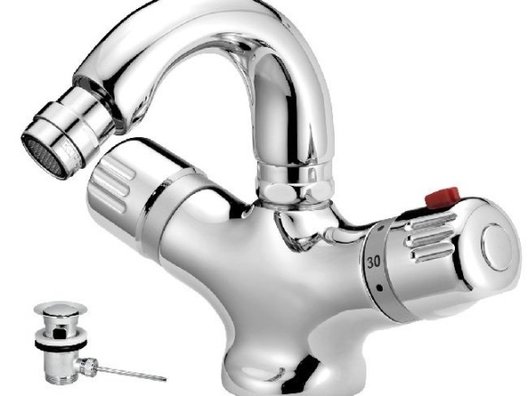 Novaservis Bidetová baterie Aquamat, chrom, stojánková, termostatická, s výpustí,  2611,0