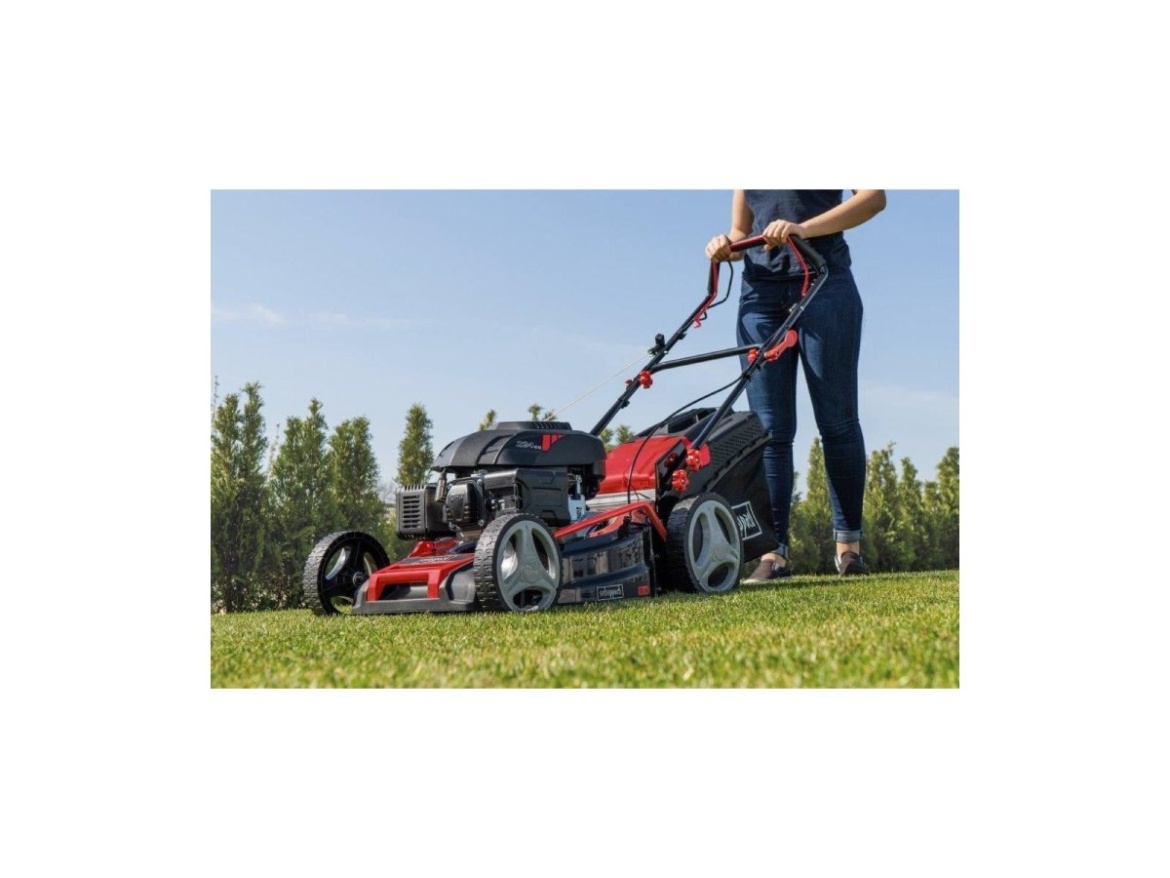 Multifunkční travní sekačka 4v1 s pojezdem Scheppach MS 225-53