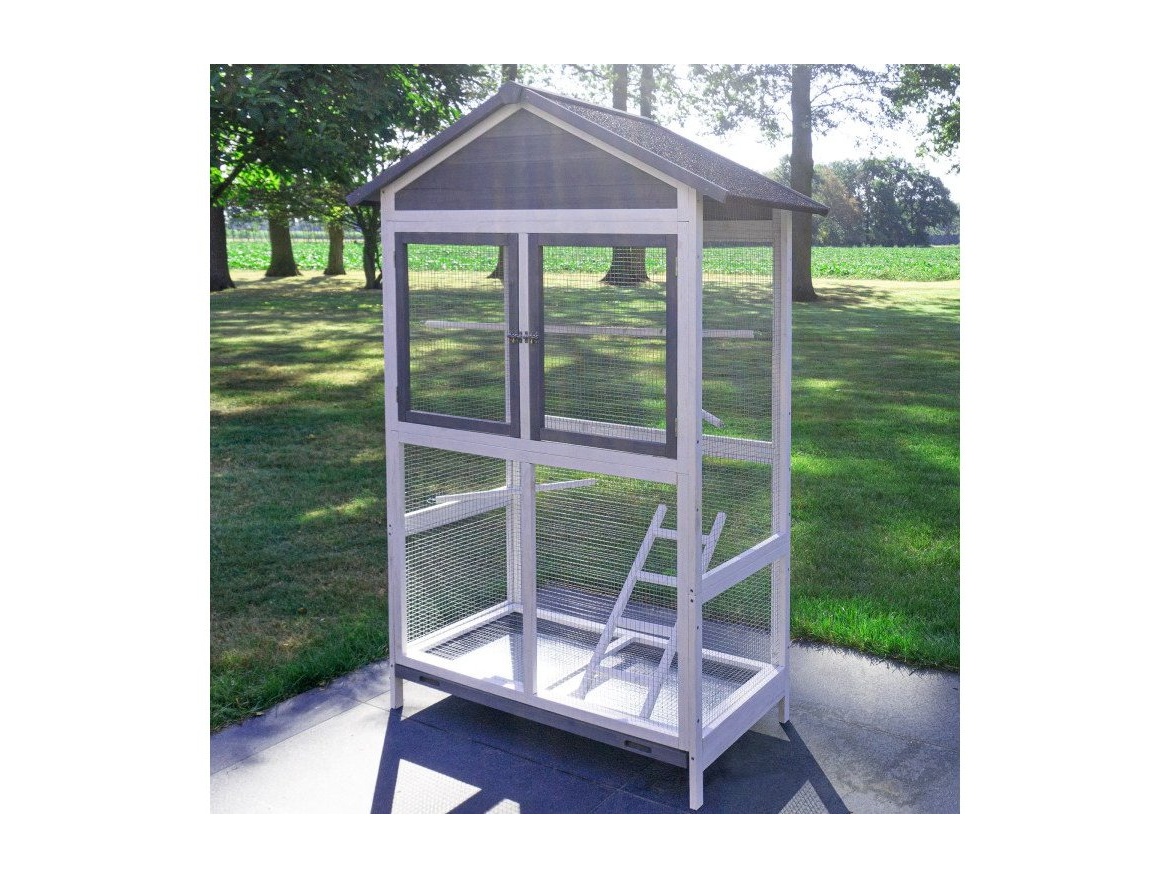 Scobax Voliéra pro ptáky - velikost XL - šedá, 122 x 58 x 177 cm