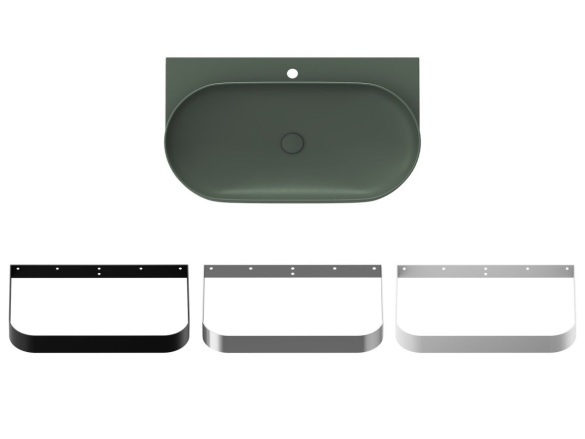 Ravak Umyvadlo Yard 80, s otvorem pro baterii, bez přepadu, antracit