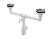 Alcadrain Dřezový sifon A453P s výpustí 115 mm, odpad 40/50 mm, s přípojkou,  A453P