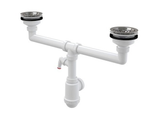 Technická sanita – Alcadrain Dřezový sifon A453P s výpustí 115 mm, odpad 40/50 mm, s přípojkou, A453P