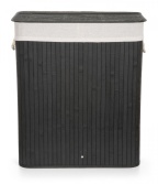 G21 Koš na prádlo  105 l s rozdělovačem, bambusový černý s bílým košem