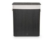 G21 Koš na prádlo  105 l s rozdělovačem, bambusový černý s bílým košem