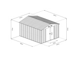 Zahradní domek kovový 3 x 3,7 m se sedlovou střechou antracit Riwall PRO RMSA 12x10 Anthracite