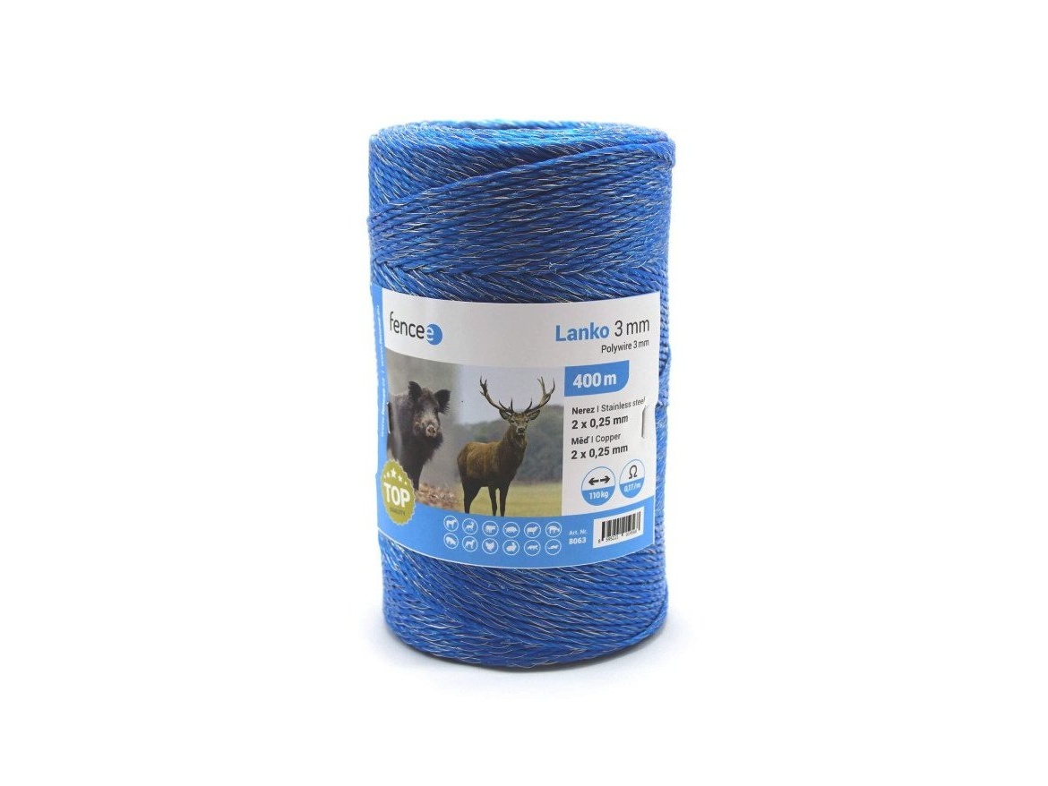 Scobax Lanko pro elektrický ohradník, průměr 3 mm, modré, délka 400 m