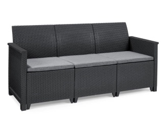 Jelentések –  Keter Zahradní nábytek  Elodie třísedadlová pohovka grafitová