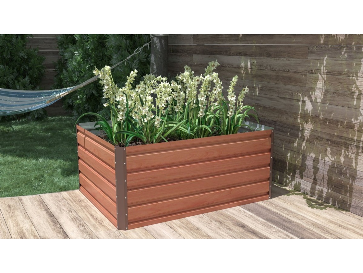 G21 Vyvýšený záhon  Daisy 120 x 90 x 52 cm, plechový, hnědý