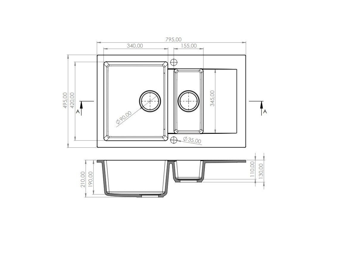 Kuchyňské dřezy Granisil Fabero 795.15