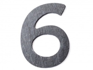 Házszámok –  Nalepovací domovní číslo 6 břidlice