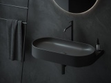 Ravak Umyvadlo Yard 80, s otvorem pro baterii, bez přepadu, Smoke Grey
