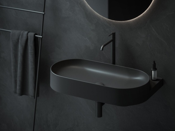 Ravak Umyvadlo Yard 80, s otvorem pro baterii, bez přepadu, Smoke Grey