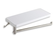 Novaservis Polička s držákem na ručník Bílá/chrom s háčkem, plast, , 65582,1
