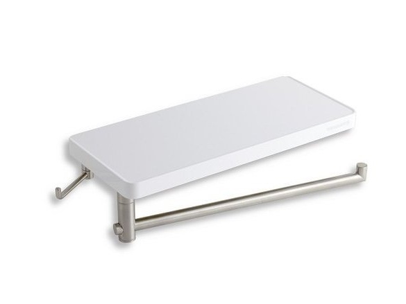 Novaservis Polička s držákem na ručník Bílá/chrom s háčkem, plast, , 65582,1